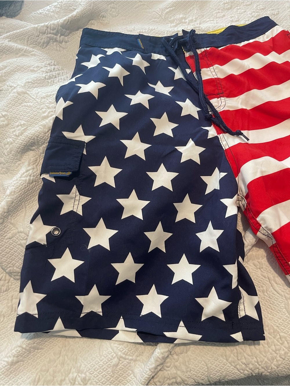 Banana Boat Men’s M Patriotic Stars & Stripes Board Shorts W 31 Ins 8 Rise 13 - Picture 2 of 9